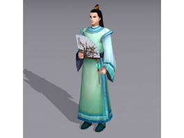 Ancient Chinese Young Male Scholar 3d preview