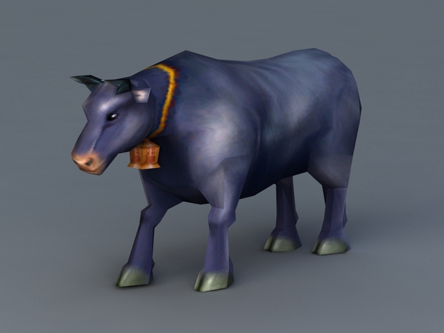 Black Cow 3d rendering
