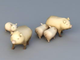 Domestic Pigs 3d preview