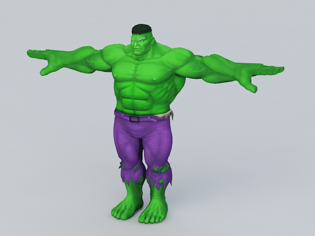 Marvel Comics Hulk 3d rendering