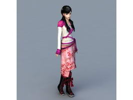 Traditional Asian Girl 3d model preview