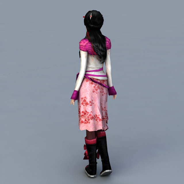 Traditional Asian Girl 3d rendering