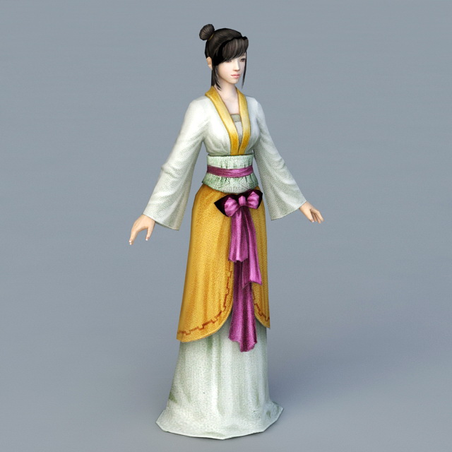 Ming Dynasty Lady 3d rendering