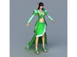 Green Girl Rigged 3d model preview