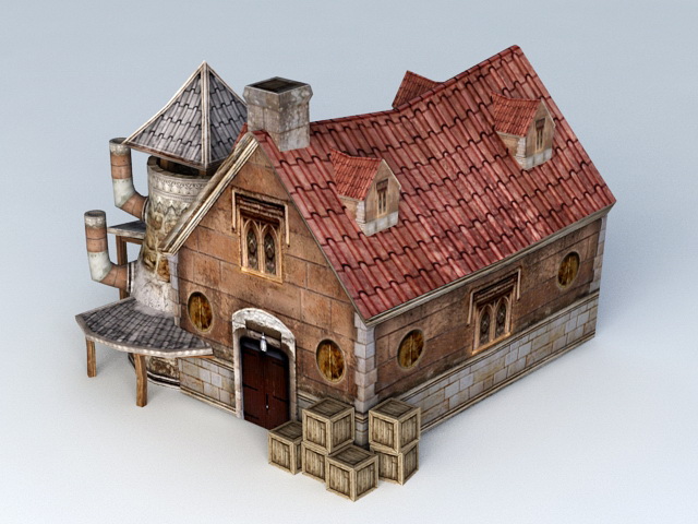 Medieval Blacksmith Workshop 3d rendering