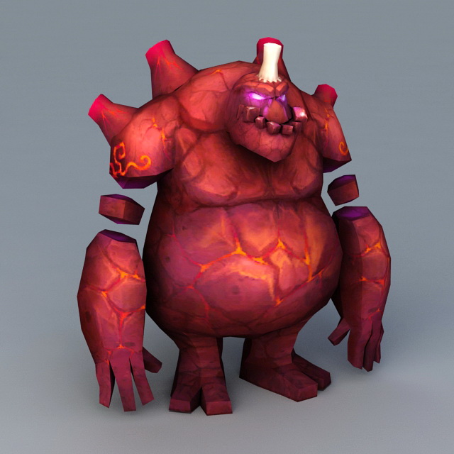 Lava Monster Creature 3D Model.