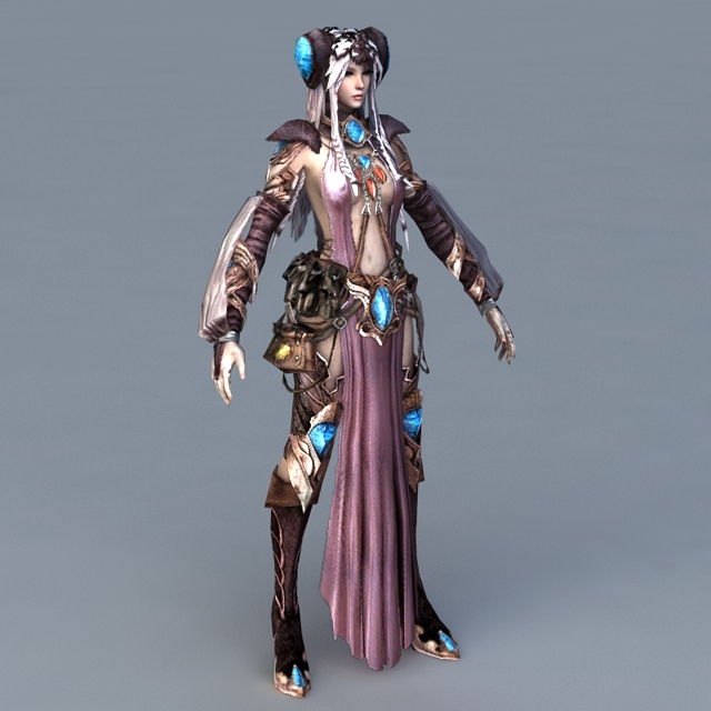 Female Human Warlock 3d rendering