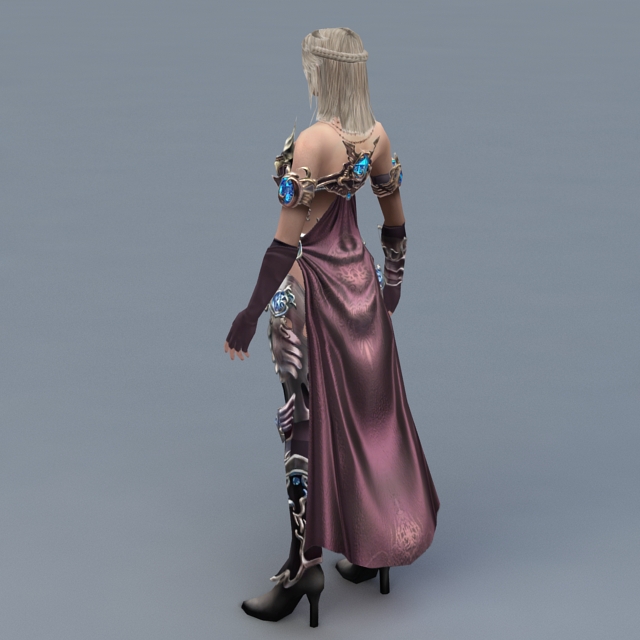 Female Mage with Blond Hair 3d rendering