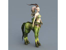 Female Antelope Centaur 3d model preview