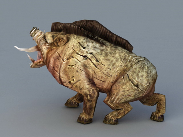 Wild Boar Beast 3d rendering
