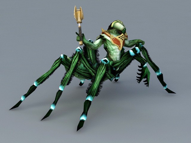 Scary Spider Monster 3d model preview. 