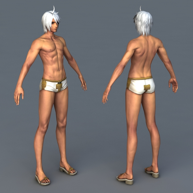 Young Man with Underpant 3d rendering