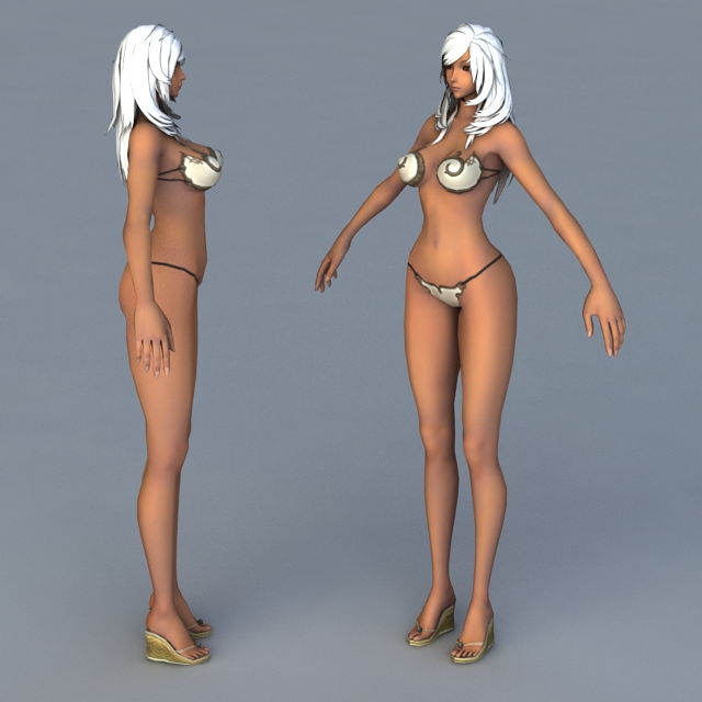 Tall and Slim Girl in Bikini 3d rendering