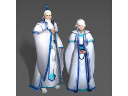 White Haired Couple 3d model preview