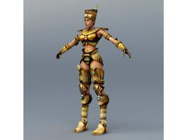 Egypt Female Warrior Rigged 3d model preview