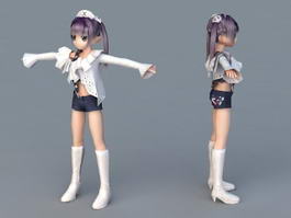 Cute Anime Girl Nurse 3d preview
