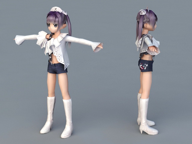 Cute Anime Girl Nurse 3d rendering