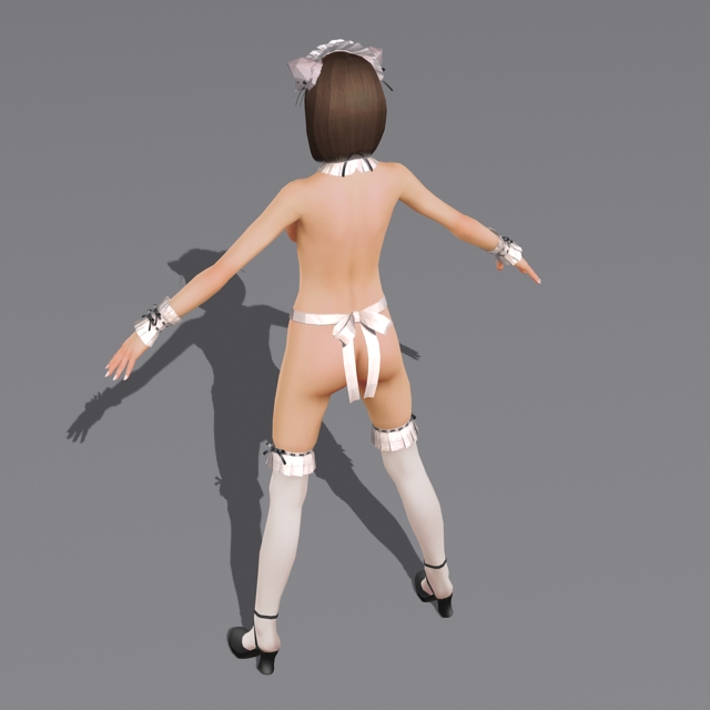 Naked Maid 3d rendering