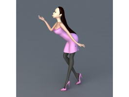 Cartoon Stylish Lady 3d preview