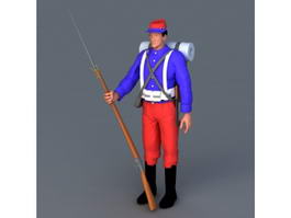 Colonial War Soldier 3d preview