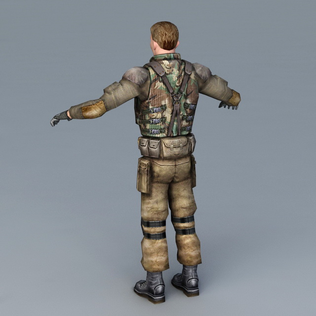 Stalker Character 3d rendering