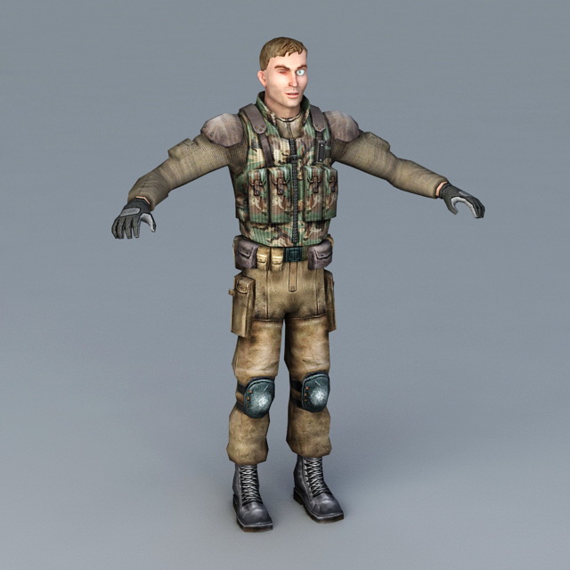 Stalker Character 3d rendering