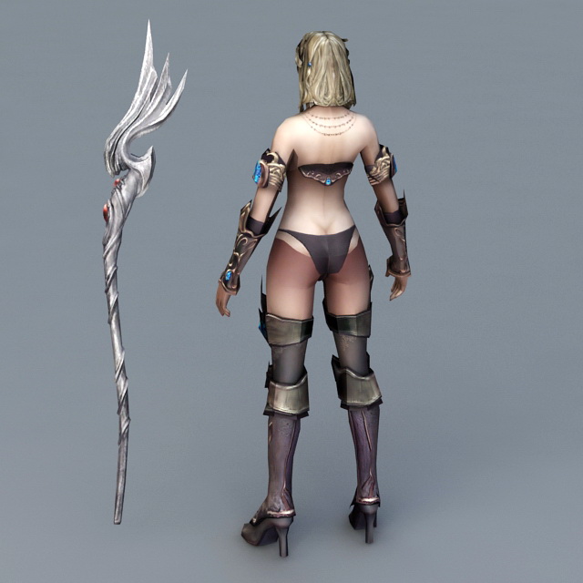 Female Battle Mage 3d rendering