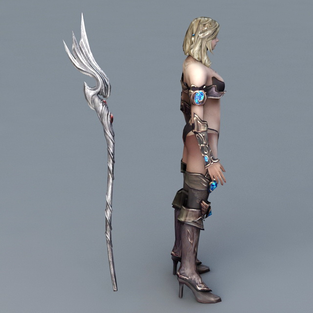 Female Battle Mage 3d rendering
