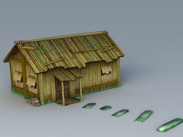 Old Abandoned Cabin 3d rendering