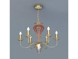 Colonial Brass Chandelier 3d model preview