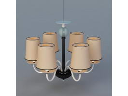 Modern Tiered Chandelier with Shades 3d model preview