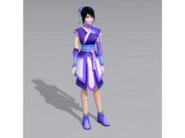 Chinese Zodiac Anime Girl 3d model preview
