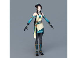 Anime Girl Fighter 3d model preview