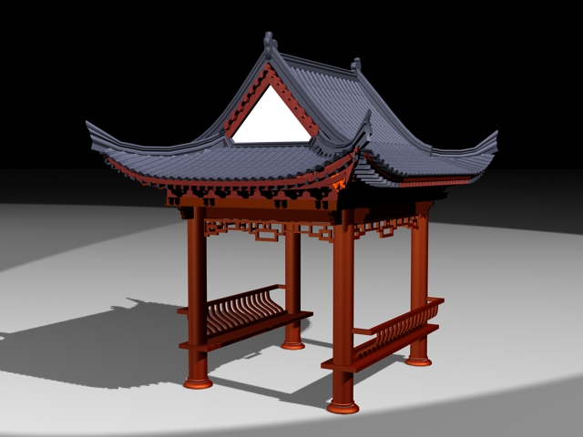 Chinese Style Gazebo 3d rendering