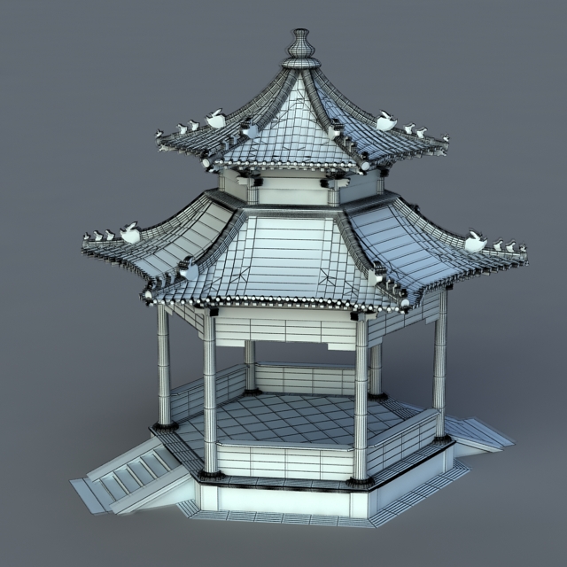 Chinese Gazebo Design 3d rendering