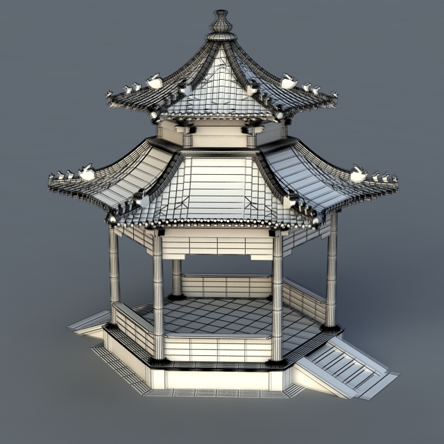 Chinese Gazebo Design 3d rendering