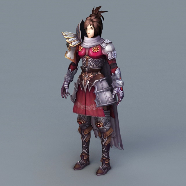 Beautiful Chinese Female Warrior 3d rendering