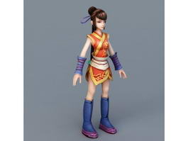 Chinese Martial Arts Anime Girl 3d model preview