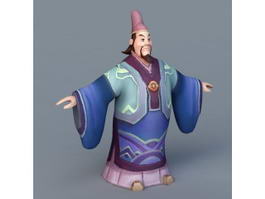 Cartoon Ancient Chinese Scholar 3d preview