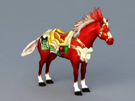 Red Horse Mount 3d model preview