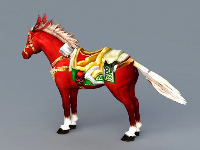 Red Horse Mount 3d rendering