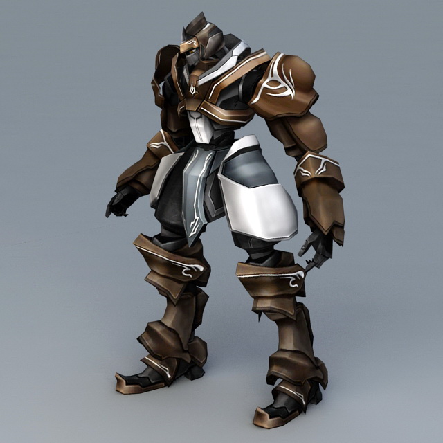 Futuristic Robot Warrior 3d rendering