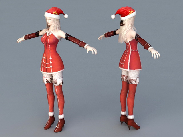 Christmas Santa Girl 3d rendering