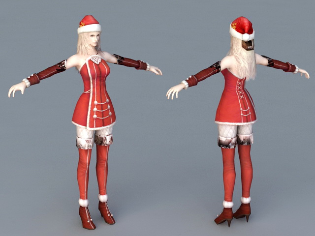 Christmas Santa Girl 3d rendering