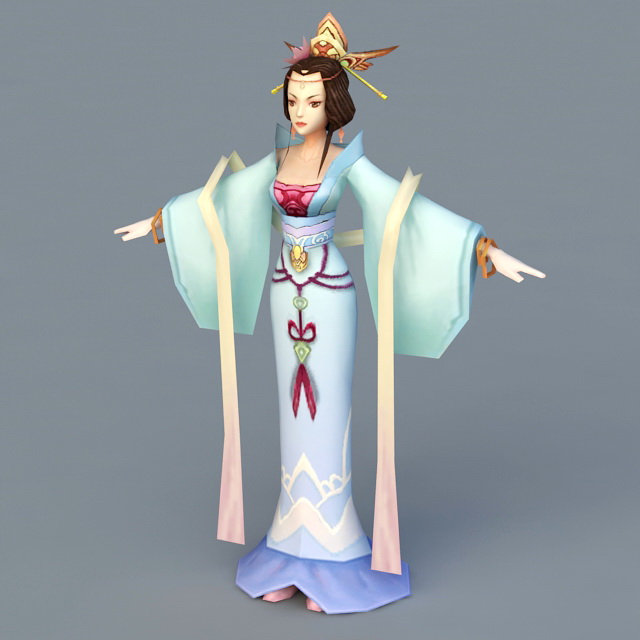Tang Dynasty Dancer Woman 3d rendering