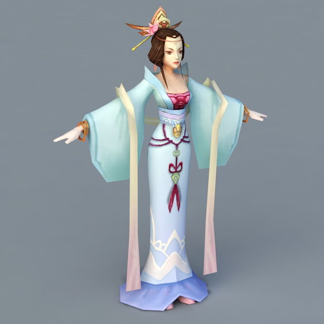 Tang Dynasty Dancer Woman 3d rendering