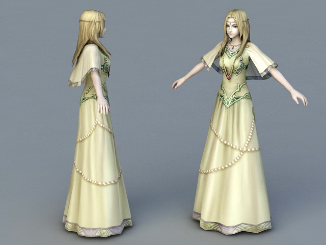 Young Medieval Princess 3d rendering