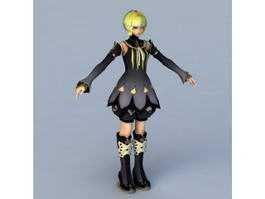 Anime Depressed Girl 3d model preview