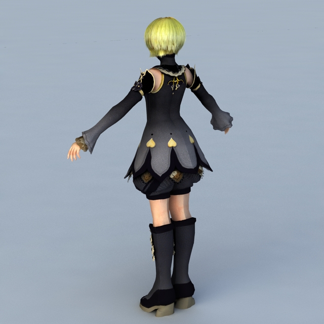 Anime Depressed Girl 3d rendering