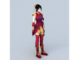 Beautiful Chinese Maiden 3d model preview